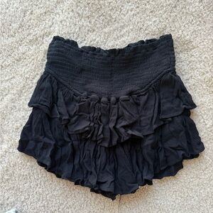 Black Ruffled Women's Skorts